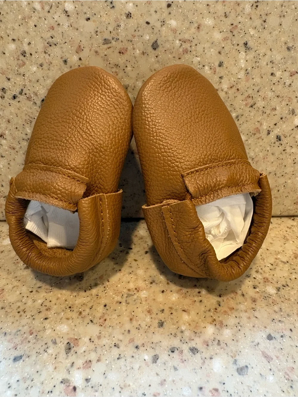 Bird Rock Baby Gingersnap Leather Fringeless Moccasins for Babies, Size 4